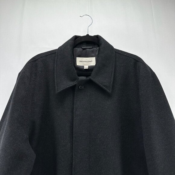 Pronto-Uomo Blazer Mens Size XL Boiled Wool Angora One Button Jacket Black - Picture 4 of 13